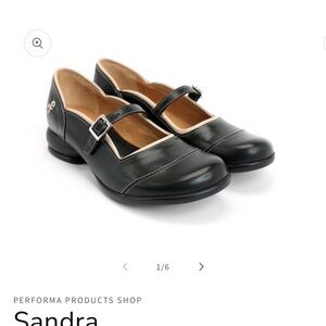 John Fluevog Black Sandra Mary Jane with Cream Trim 8.5